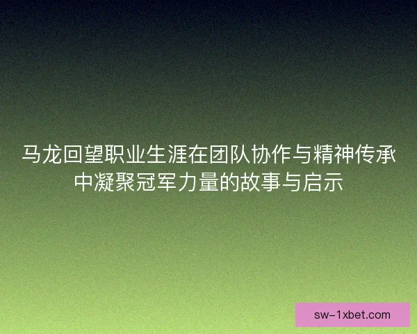 马龙回望职业生涯在团队协作与精神传承中凝聚冠军力量的故事与启示